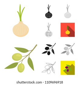 Different kinds of vegetables cartoon,black,flat,monochrome,outline icons in set collection for design. Vegetables and vitamins vector symbol stock web illustration.