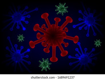 Different Kinds of Viruses. Background vector of corona disease outbreak situation concept.