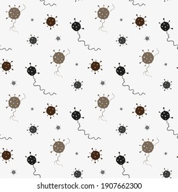 Different kinds of viruses. Virus pattern design. Vector illustration.