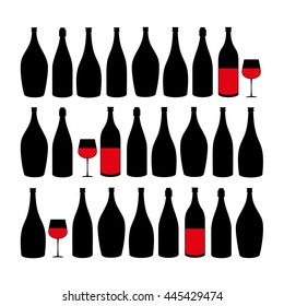 Different Kinds of Wine Bottles Without Labels