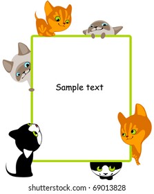 different kittens. Place for your text. vertical