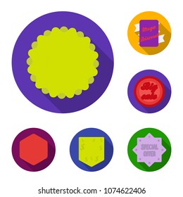 Different label flat icons in set collection for design. Index and brand vector symbol stock web illustration.