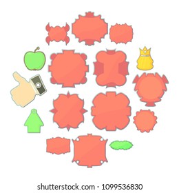 Different labels icons set. Cartoon illustration of 16 different labels vector icons for web