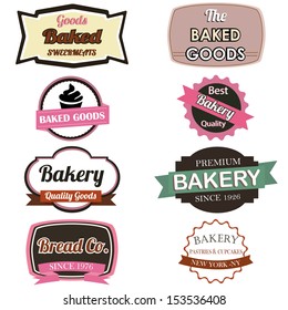 different labels on white background