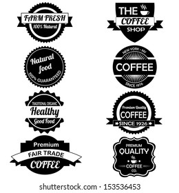 different labels on white background