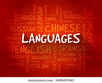 Different Languages of the world, word cloud text concept background