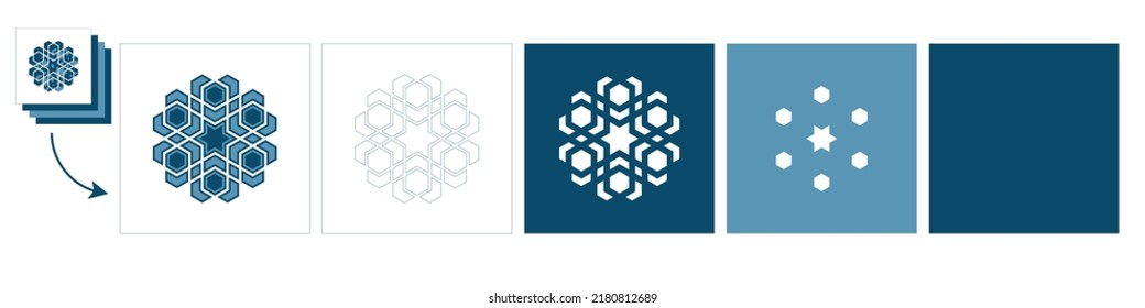 Different layers for paper cutting. Template Islamic pattern for laser cutting or paper cut. Vector illustration.