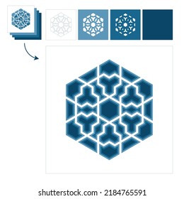 Different layers for paper cutting. Template Islamic pattern for laser cutting or paper cut. Vector illustration.