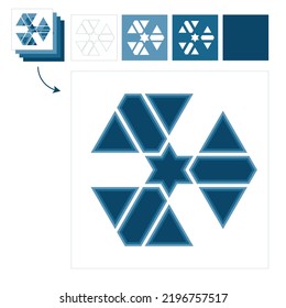 Different layers for paper cutting. Template Islamic pattern for laser cutting or paper cut. Vector illustration.