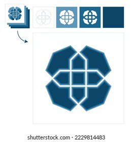 Different layers for paper cutting. Template Islamic pattern for laser cutting or paper cut. Vector illustration.