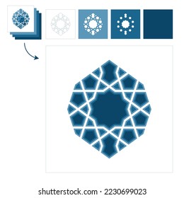 Different layers for paper cutting. Template Islamic pattern for laser cutting or paper cut. Vector illustration.