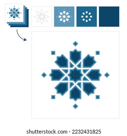 Different layers for paper cutting. Template Islamic pattern for laser cutting or paper cut. Vector illustration.