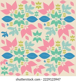 Different leaves seamless pattern natural endless vector. This is an eps file. 