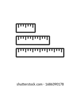 Different length size Ruler Icon. measurement icon. Stock Vector illustration isolated on white background.