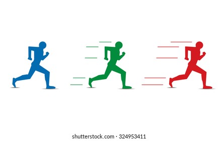 different levels of human running speed