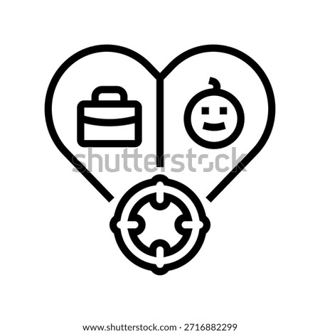 different life goals couple line icon vector. different life goals couple sign. isolated contour symbol black illustration