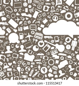 Different lifestyle stuff seamless background