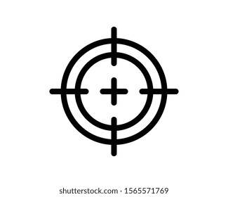 Different line style icon of targets and destination on white background. Target and aim, targeting and aiming. Vector illustration for web design. EPS 10