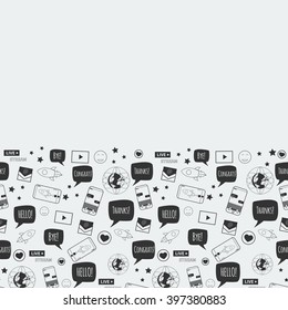 Different line style icon. Technology, digital world, rocket launch, sms bubbles, earth, smart phone, live stream, e-mail, text stickers. Vector illustration