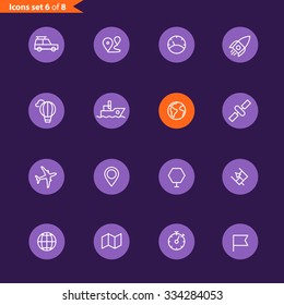Different line style icons collection. Mobile or web application pictograms 