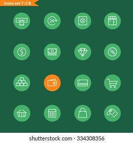 Different line style icons collection. Mobile or web application pictograms 