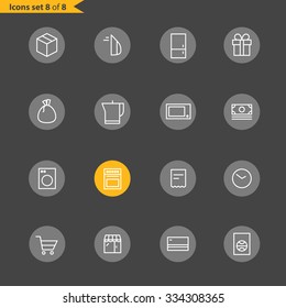 Different line style icons collection. Mobile or web application pictograms 