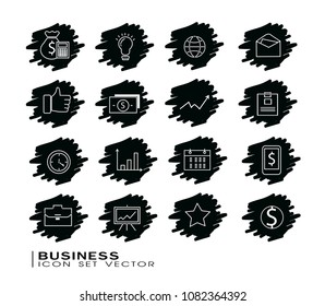 Different line style icons seamless pattern. Technology and Business.