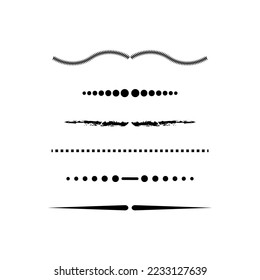 verschiedene Punktlinien. Handgezeichnet Hintergrund. Vektorgrafik. Stockbild.