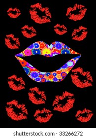 different lips print