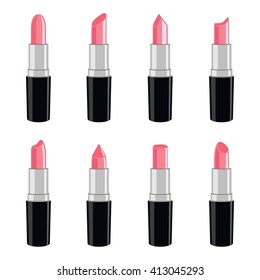 Different lipstick shapes. Vector illustration.