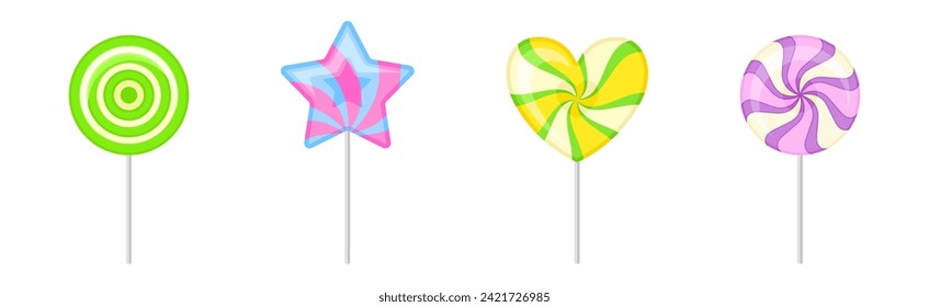 Diferentes Lollipop y Candy de varios vectores de sabor y sabor