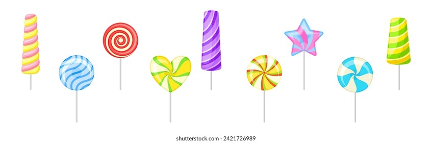 Different Lollipop and Candy of Various Taste and Flavor Vector Set