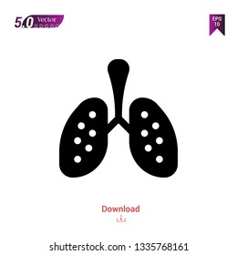 different lung  icon isolated on white background. Best modern. Graphic design, mobile application, user interface. Editable stroke. EPS10 format vector illustration