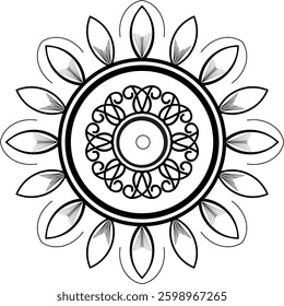 Different Mandal Design Create With Combined Color Black and White  