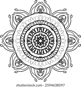 Different Mandala Create With Combined Color Black and White 