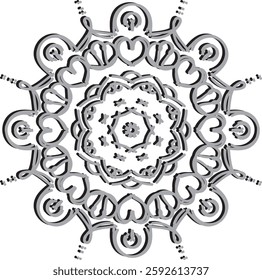 Different Mandala Design Create With Combined Color Black and White