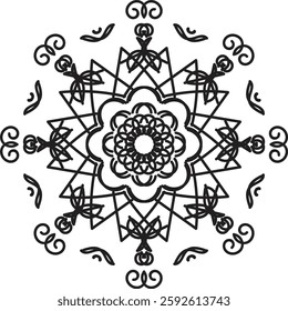 Different Mandala Design Create With Combined Color Black and White