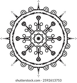Different Mandala Design Create With Combined Color Black and White