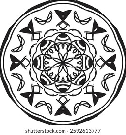 Different Mandala Design Create With Combined Color Black and White