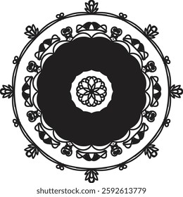 Different Mandala Design Create With Combined Color Black and White