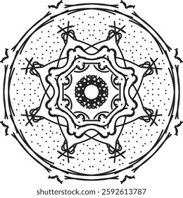 Different Mandala Design Create With Combined Color Black and White