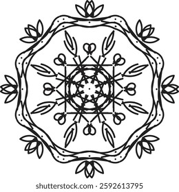 Different Mandala Design Create With Combined Color Black and White