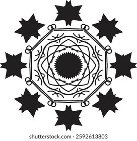Different Mandala Design Create With Combined Color Black and White