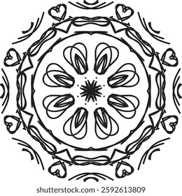 Different Mandala Design Create With Combined Color Black and White