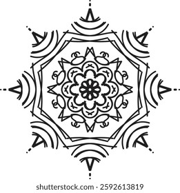 Different Mandala Design Create With Combined Color Black and White