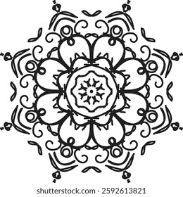 Different Mandala Design Create With Combined Color Black and White