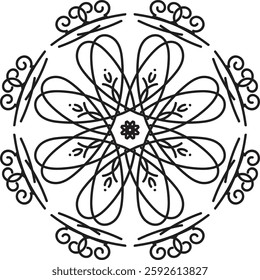 Different Mandala Design Create With Combined Color Black and White