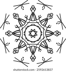 Different Mandala Design Create With Combined Color Black and White