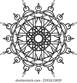 Different Mandala Design Create With Combined Color Black and White