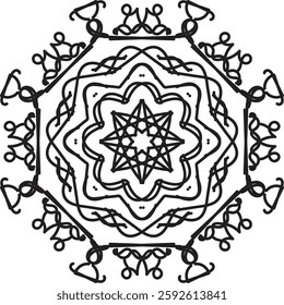 Different Mandala Design Create With Combined Color Black and White